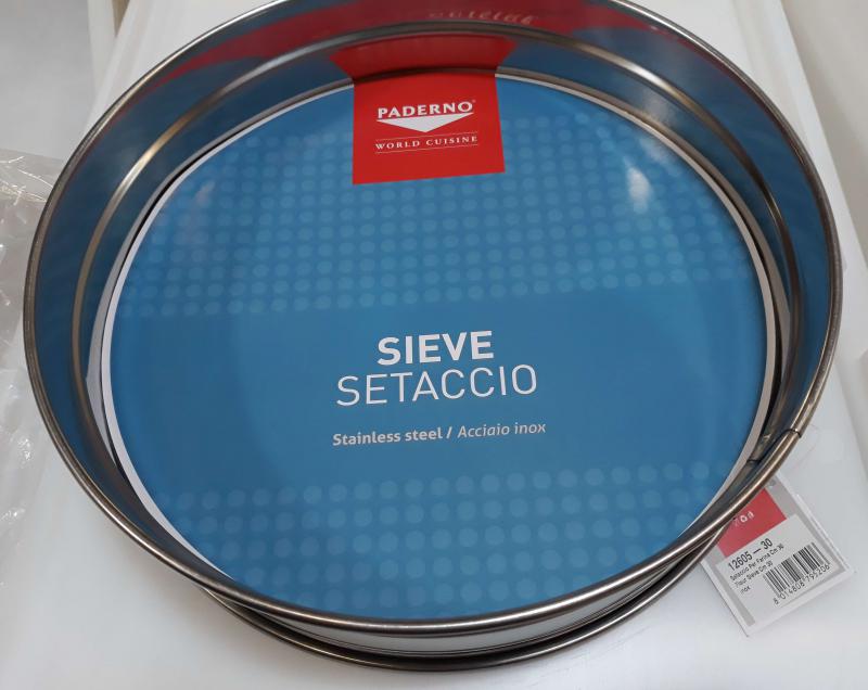Paderno rozsdamentes szita, 12605-30, liszt, 30cm