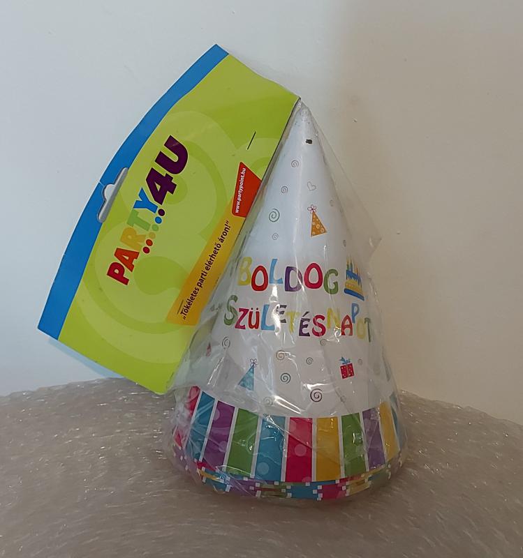 Papírcsákó Boldog születésnapot felirattal, 15 cm, 6 db