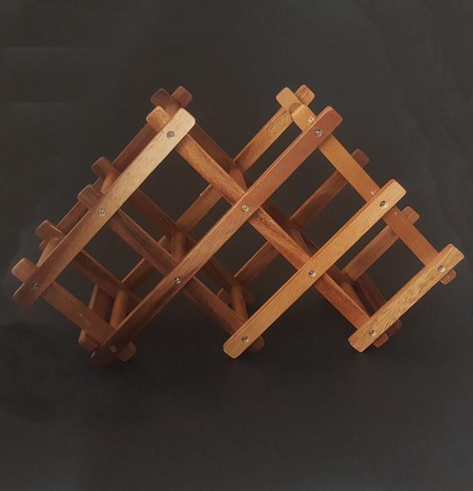 Parawood fa bortartó 6 palackos, összecsukható, 210097