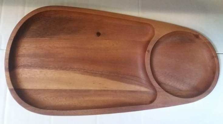 Parawood Fa kínáló, (osztott, ovál), sötétbarna,  20,5X40,5X2,5 cm, 210024