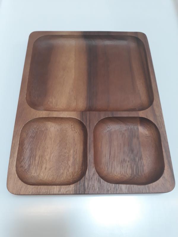 Parawood Fa kínáló, szögletes-osztott, 20X26X2 cm, 210023