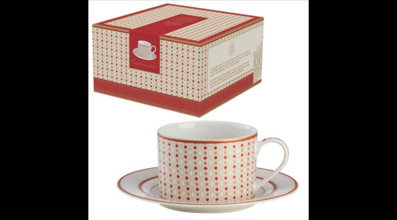 P.M.PM0124IMPE Porcelán teáscsésze+alj 220ml dobozban, Imperial