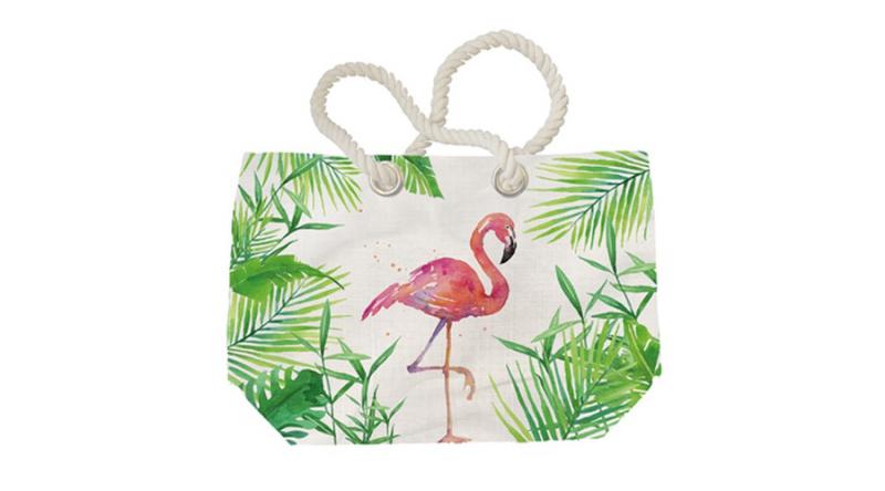 PPD.1552707 Tropical Flamingo vászon strandtáska,55x38cm