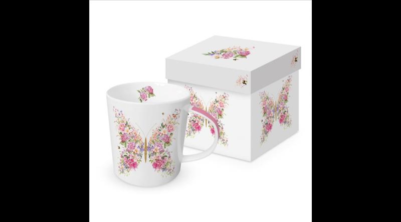 PPD.160302595 Porcelánbögre 0,4l dobozban, Papillon et fleurs