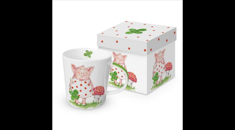 PPD.160302972 Porcelánbögre 0,4l dobozban, Lucky Piggy