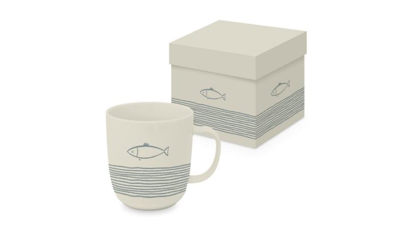 PPD.161402317 Porcelánbögre 0,4L dobozban, Pure Fish off white