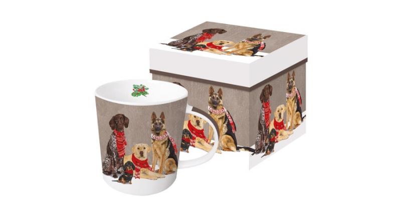 PPD.360302454 Porcelánbögre 0,35l, dobozban, Scarf Dogs