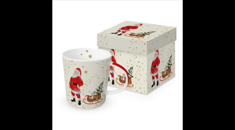 PPD.360302842 Porcelánbögre 0,4l dobozban, Snowflakes & Santa