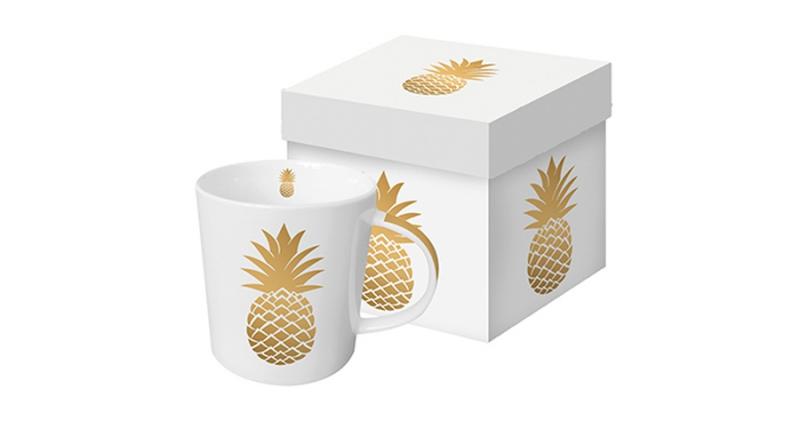 PPD.603185 Porcelánbögre 0,35l dobozban,Golden Pineapple