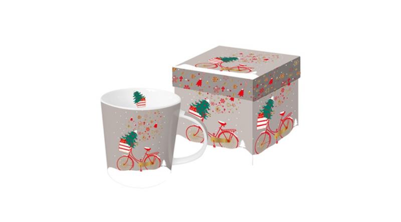 PPD.603471 Porcelánbögre 0,35l,dobozban Xmas Bike