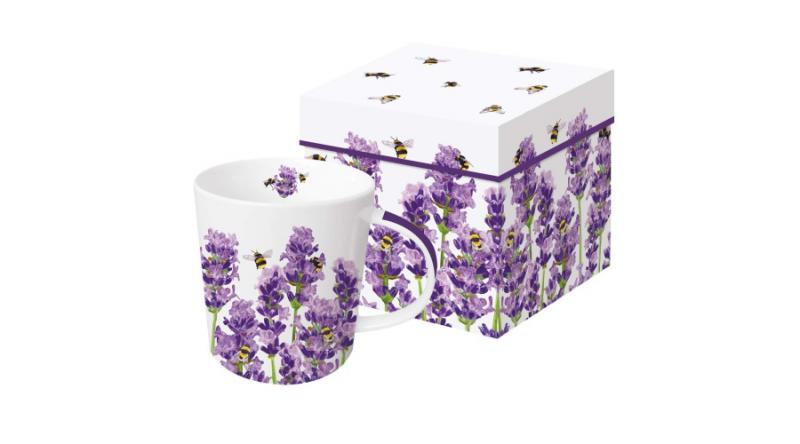 PPD.604305 Porcelánbögre 0,35L dobozban,Bees & Lavender, levendula mintás