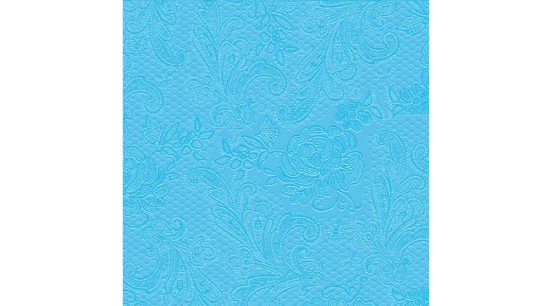 PPD.B007305 Lace embossed light blue dombornyomott papírszalvéta 25x25cm15db-os