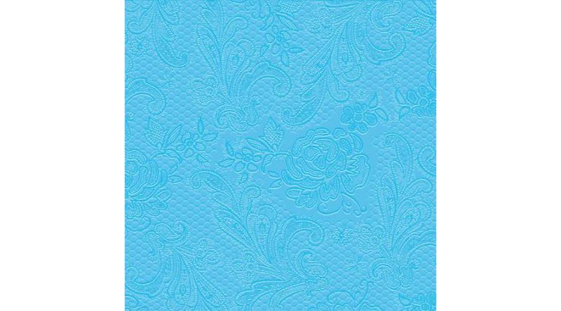 PPD.B007305 Lace embossed light blue dombornyomott papírszalvéta 25x25cm15db-os
