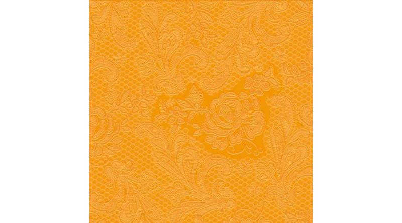 PPD.B007640 Lace Embossed orange dombornyomott papírszalvéta 25x25cm,15db-os