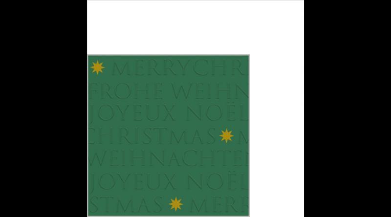 PPD.B325302858 Christmas embossed green dombornyomott papírszalvéta 25x25cm,20db-os