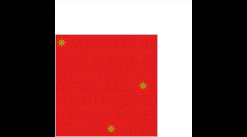 PPD.B325302861 Christmas embossed red dombornyomott papírszalvéta 25x25cm,20db-o