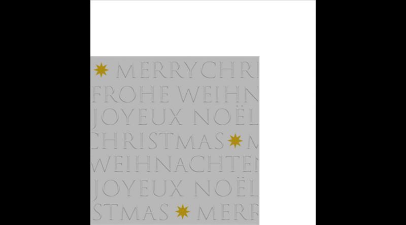 PPD.B325302863 Christmas embossed silver dombornyomott papírszalvéta 25x25cm,20db-os