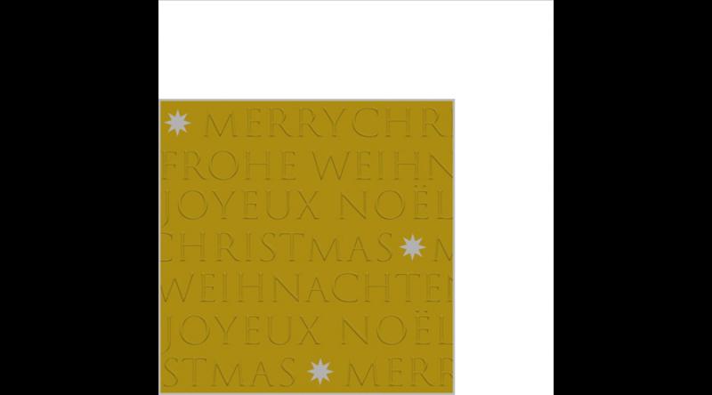 PPD.B325302885 Christmas embossed gold dombornyomott papírszalvéta 25x25cm,20db-os