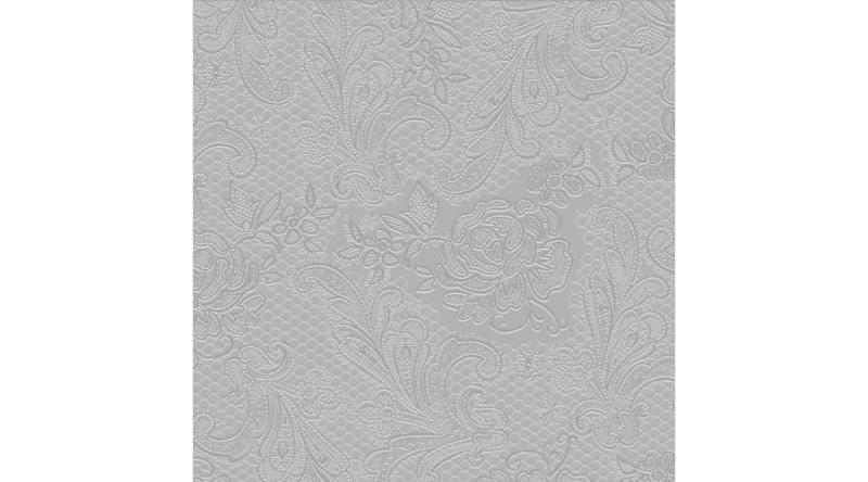 PPD.C007251 Lace Embossed silver dombornyomott papírszalvéta 33x33cm,15db-os
