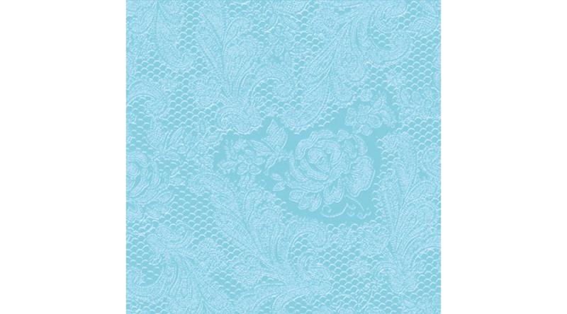 PPD.C1332057 Lace embossed aqua dombornyomott papírszalvéta 33x33cm,15db-os