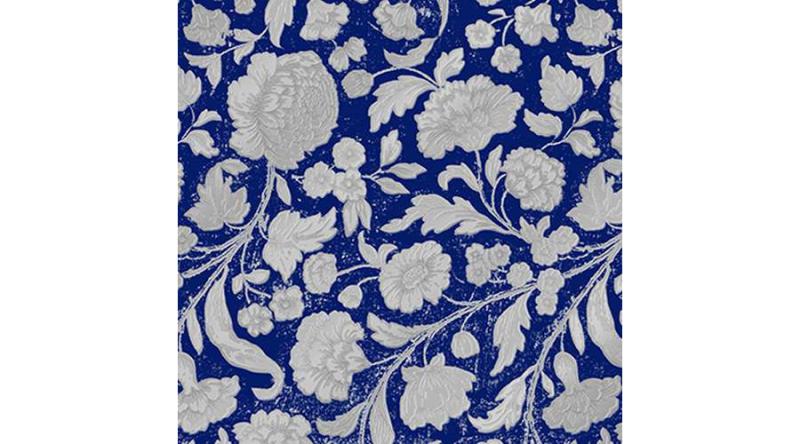 PPD.C1333111 George V.embossed blue/silver dombornyomott papírszalvéta 33x33cm,15db-os