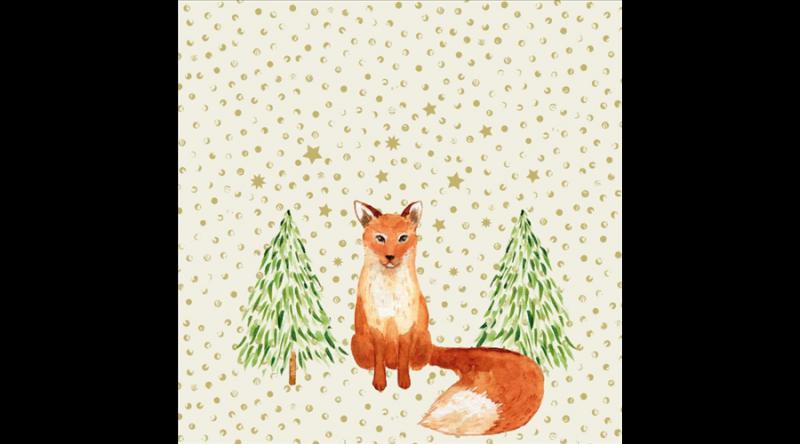 PPD.C333002839 Snowflakes & Fox papírszalvéta 33x33cm, 20db-os