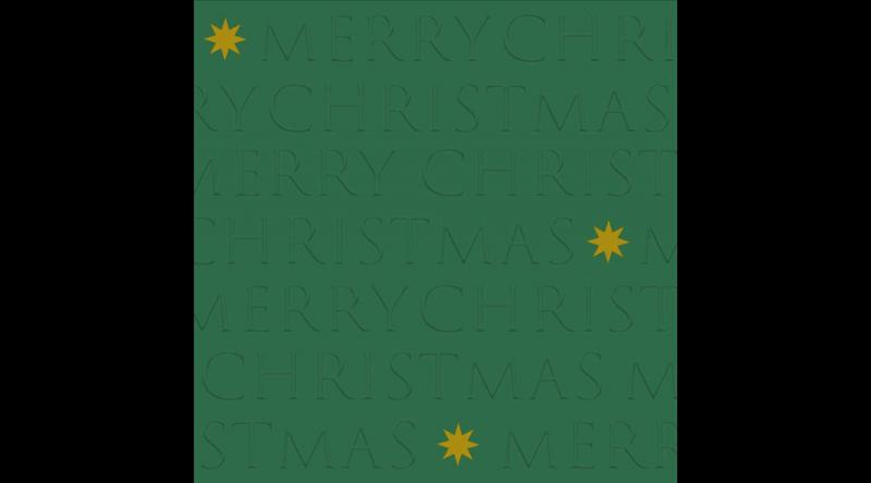 PPD.C333102730 Christmas letters green dombornyomott papírszalvéta 33x33cm,20db-os