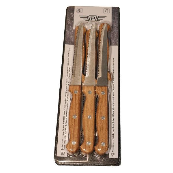 PRIMA rozsdamentes recés steak kés 22 cm 6db, famintás műanyag nyél