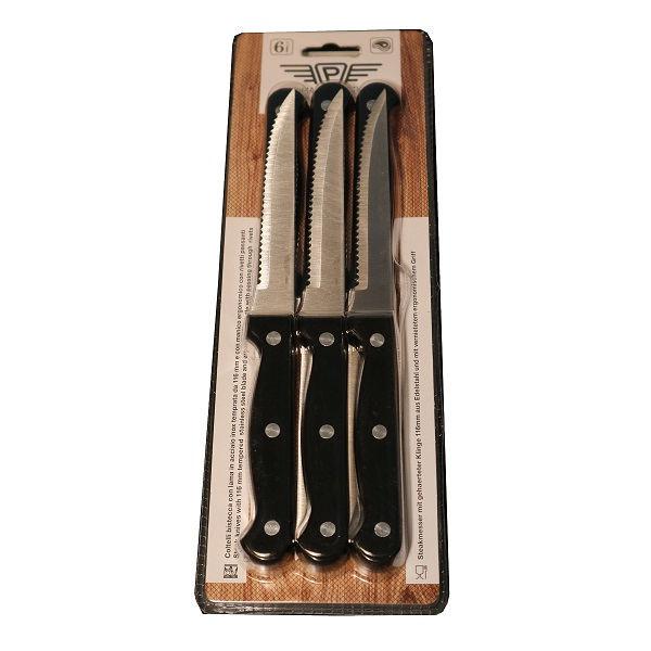Prima rozsdamentes recés steak kés 22cm 6db, fekete