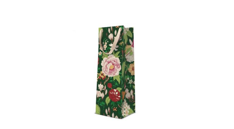 P.W.AGB1023804 Classic Flowers papír ajándéktasak italos 12x37x10cm