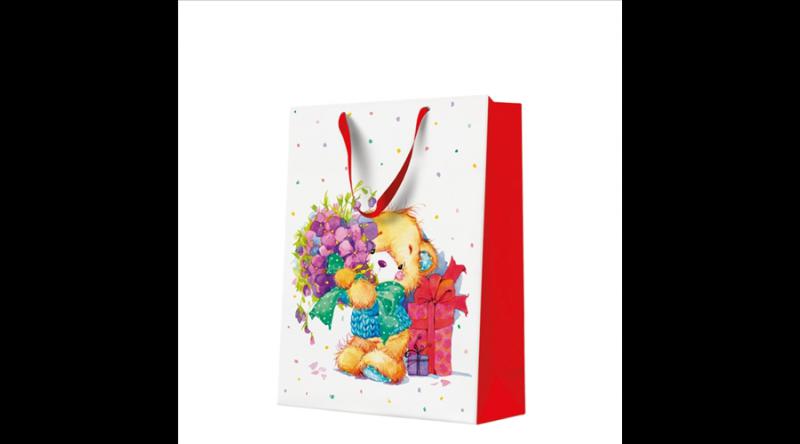 P.W.AGB1028002 Teddy Bear papír ajándéktáska big 30x41x12cm