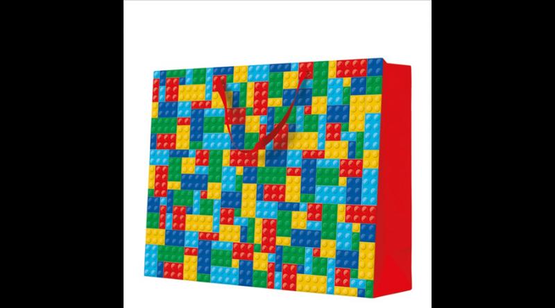 P.W.AGB1028301 Colorful Bricks papír ajándéktáska maxi 54x44x16cm