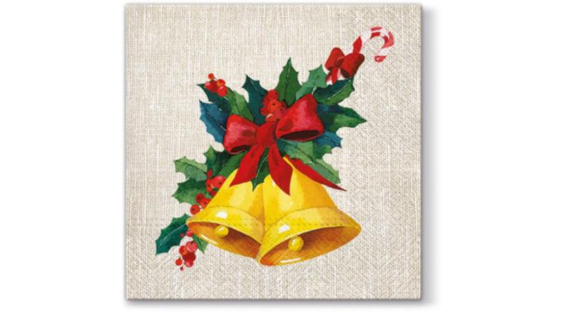 P.W.SDL012900 Jingle Bells papírszalvéta 33x33cm,20db-os