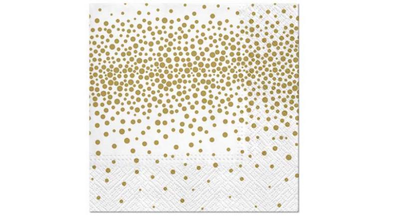 P.W.SDL098209 Confetti (gold) papírszalvéta 33x33cm,20db-os