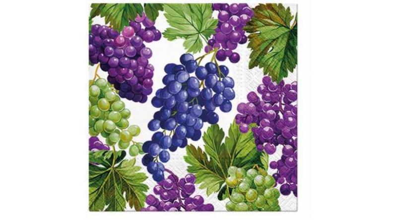 P.W.SDL125000 Natural Grapes papírszalvéta 33x33cm,20db-os