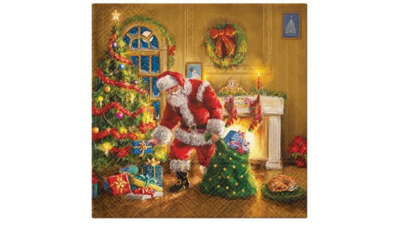 P.W.SDL231800 Santa is Here papírszalvéta 33x33cm, 20db-os