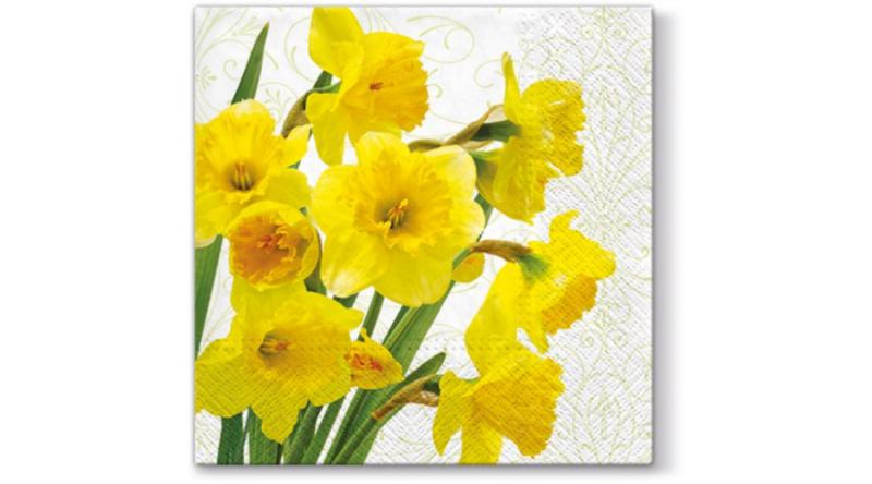 P.W.SDL280000 Yellow Daffodils papírszalvéta 33x33cm,20db-os