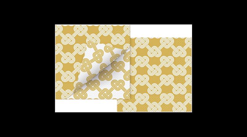 P.W.SDLD001000 Double Design Hearts Pretzels papírszalvéta 33x33cm, 20 db-os