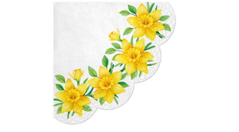 P.W.SDR121700 Daffodils in Bloom papírszalvéta 32 cm,12 db-os