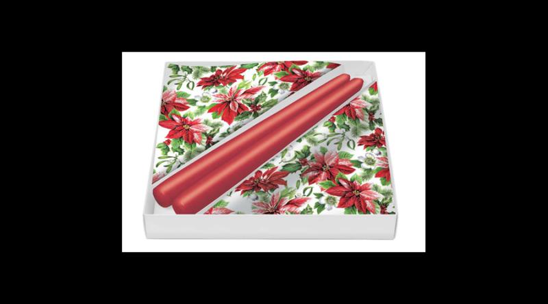 P.W.SSC231300 Glory Poinsettia  díszdoboz szalvétával (20db-os),gyertyával