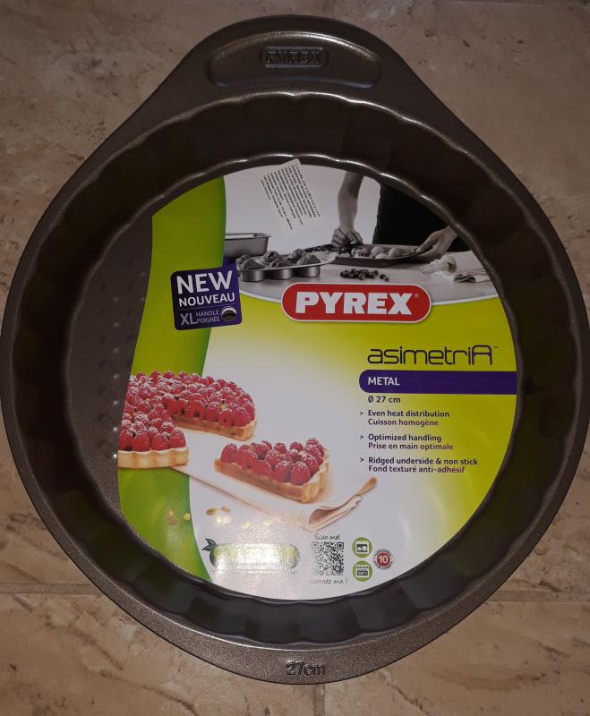 PYREX Asimetria bevonatos, fém, gyümölcstorta forma, 27 cm, 203181