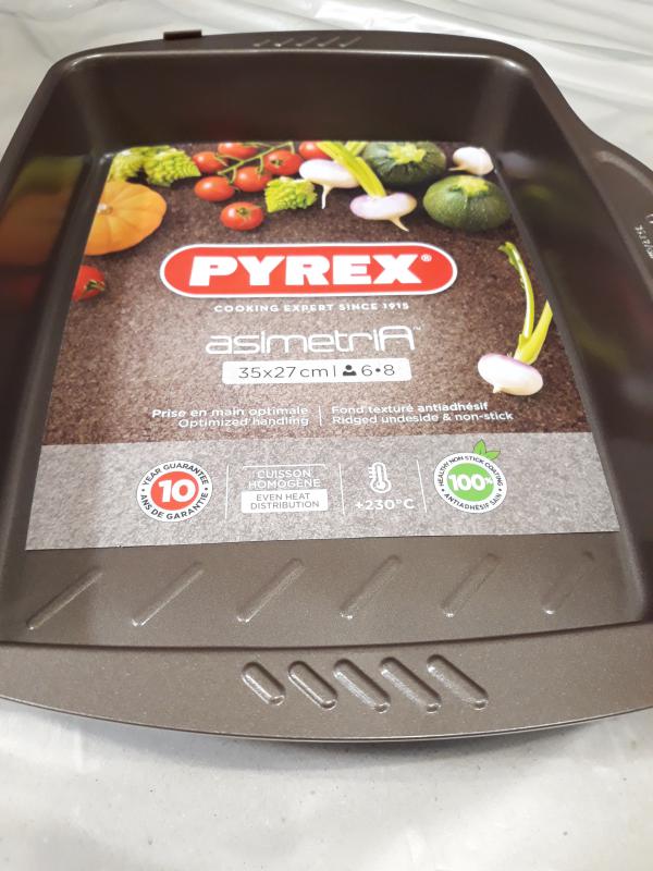 Pyrex Asimetria bevonatos tepsi, 35X27X6 cm, 203182
