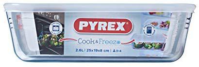 Pyrex Cook&Freeze; tégl. sütőtál+műa.tető, 25X19X8 cm, 2,6 liter, 203231