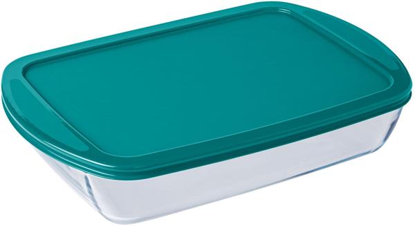 Pyrex Cook Store; üveg sütőtál, műanyag tető, 40X27X7 cm, 4,5 liter, 203223