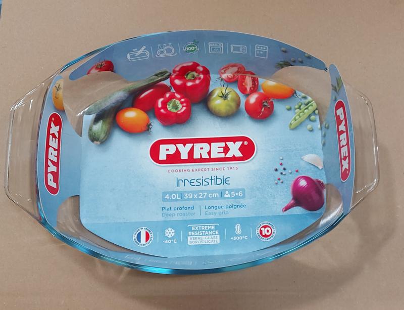 Pyrex Irresistible ovál sütőtál füllel, 39x27x7 cm, 4 liter