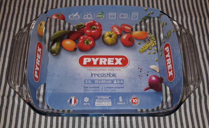 PYREX IRRESISTIBLE szögletes sütőtál, üveg, 31X20x6 cm, 2,2 liter, 203191