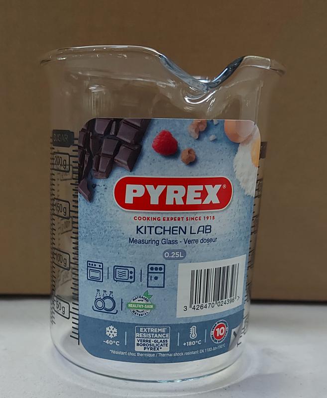 Pyrex mércés pohár, 8x10 cm, 0,25 liter, mérőpohár