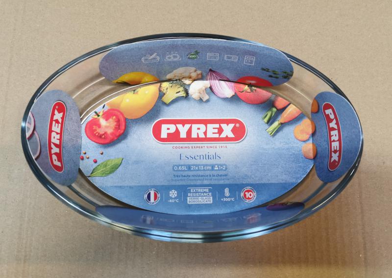PYREX ovál csuszatál, üveg, 21X13 cm, 0,5 liter, 203179