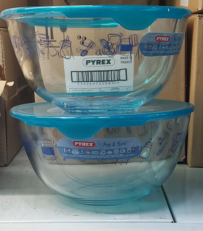 Pyrex Prep&Store; keverőtál+műa.fedő, DECOROS, 21 cm, 2 liter