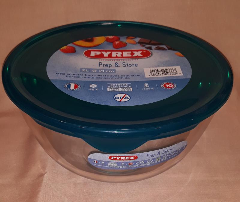 Pyrex Prep Store; keverőtál, műanyag tető, 21 cm, 2-2,3 liter, 203213